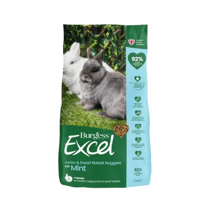 Burgess Excel Junior & Dwarf Rabbit Nuggets with Mint